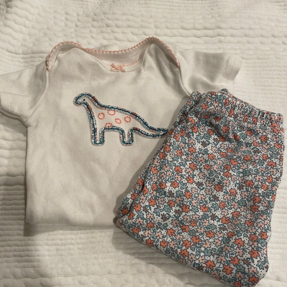 Floral Dino 2 piece set